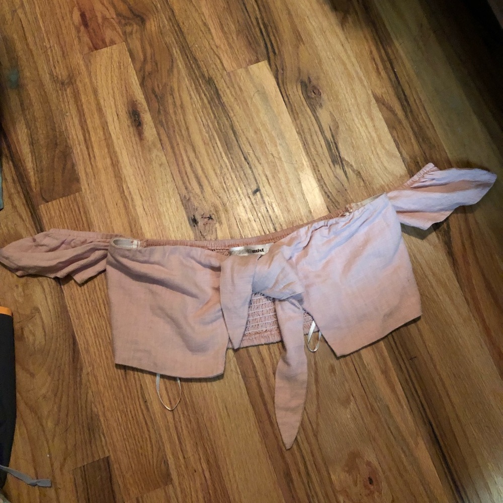 Pepper mayo pink crop top